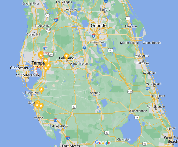 Map of Central-South Florida